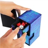 Blue Leather Storage Card Deck Boxes
