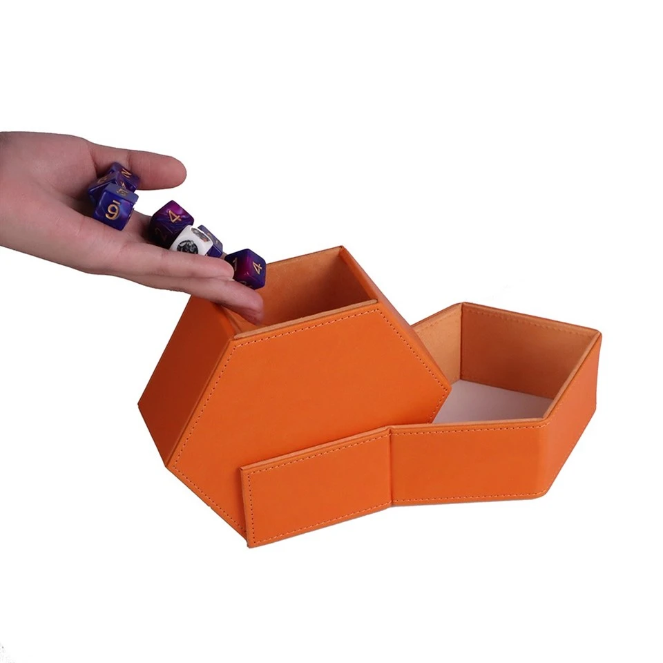 Leather Dice Trays Folding Hexagon